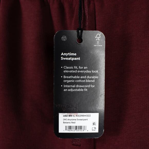 Allbirds Anytime Sweatpants Botanic Red Women Large Athletic Joggers Athleisure - Picture 7 of 8